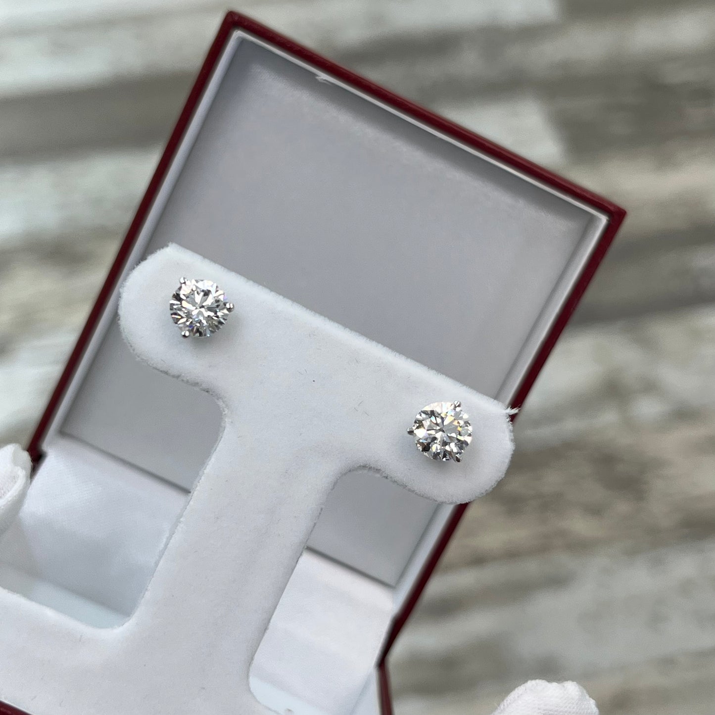 Diamond Studs 3ct Lab Created 14k White Gold