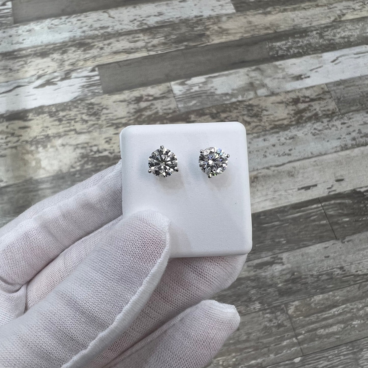 Diamond Studs 3ct Lab Created 14k White Gold
