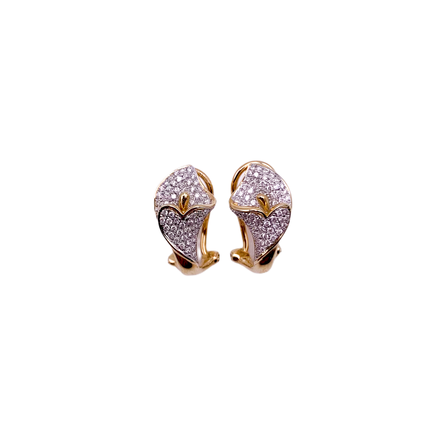 14k Flower Huggie Earrings