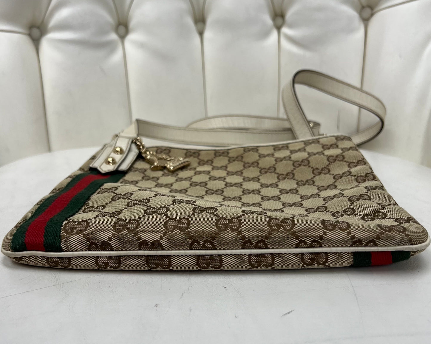 Gucci Monogram Web Jolicoeur Charms Messenger Bag