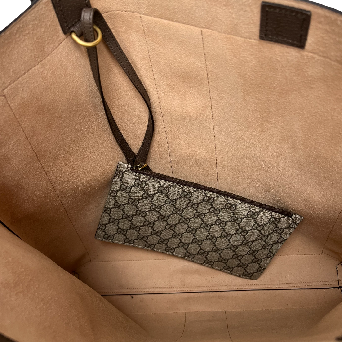 Gucci Ophidia Soft GG Supreme Large Tote Bag with Pouch