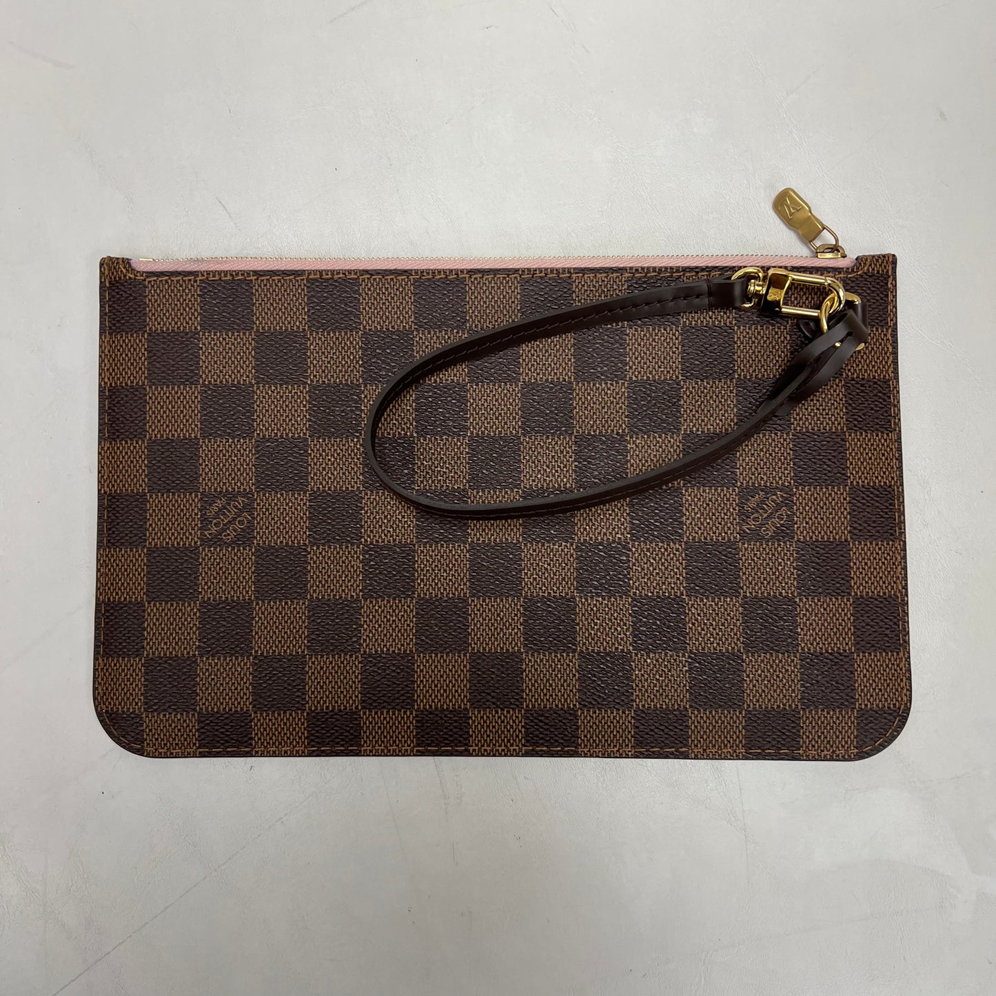 Louis Vuitton Neverfull Pouch Damier Ebene Rose Ballerine