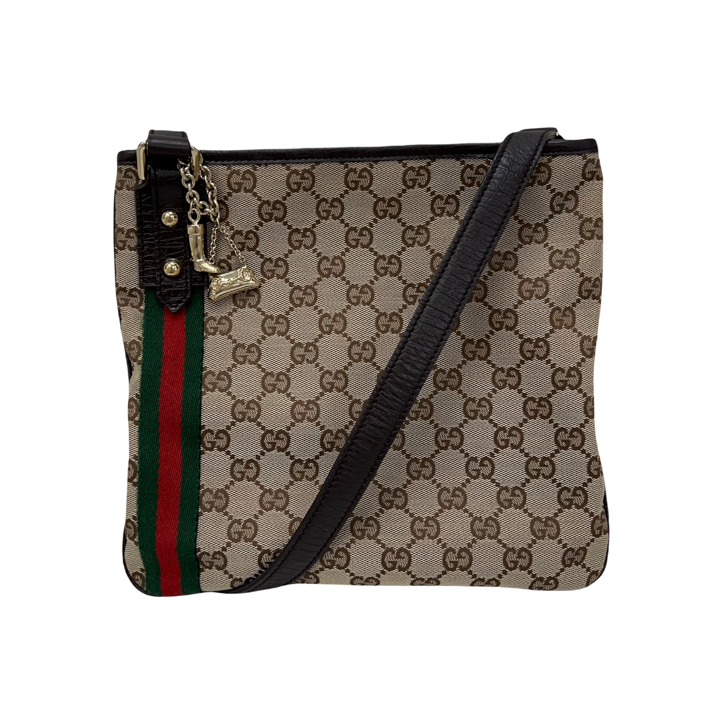 Gucci Monogram Web Jolicoeur Charms Messenger Bag