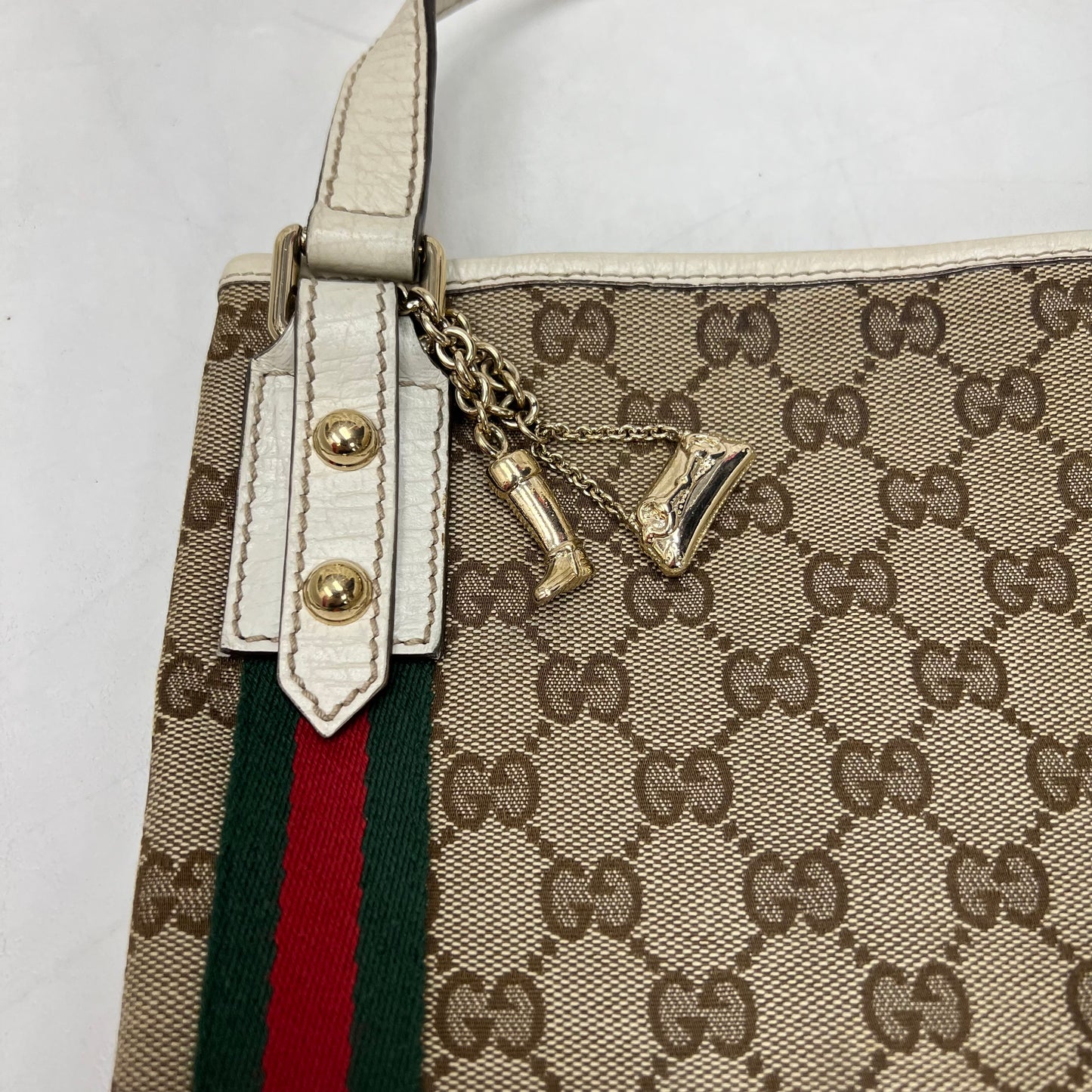 Gucci Monogram Web Jolicoeur Charms Messenger Bag