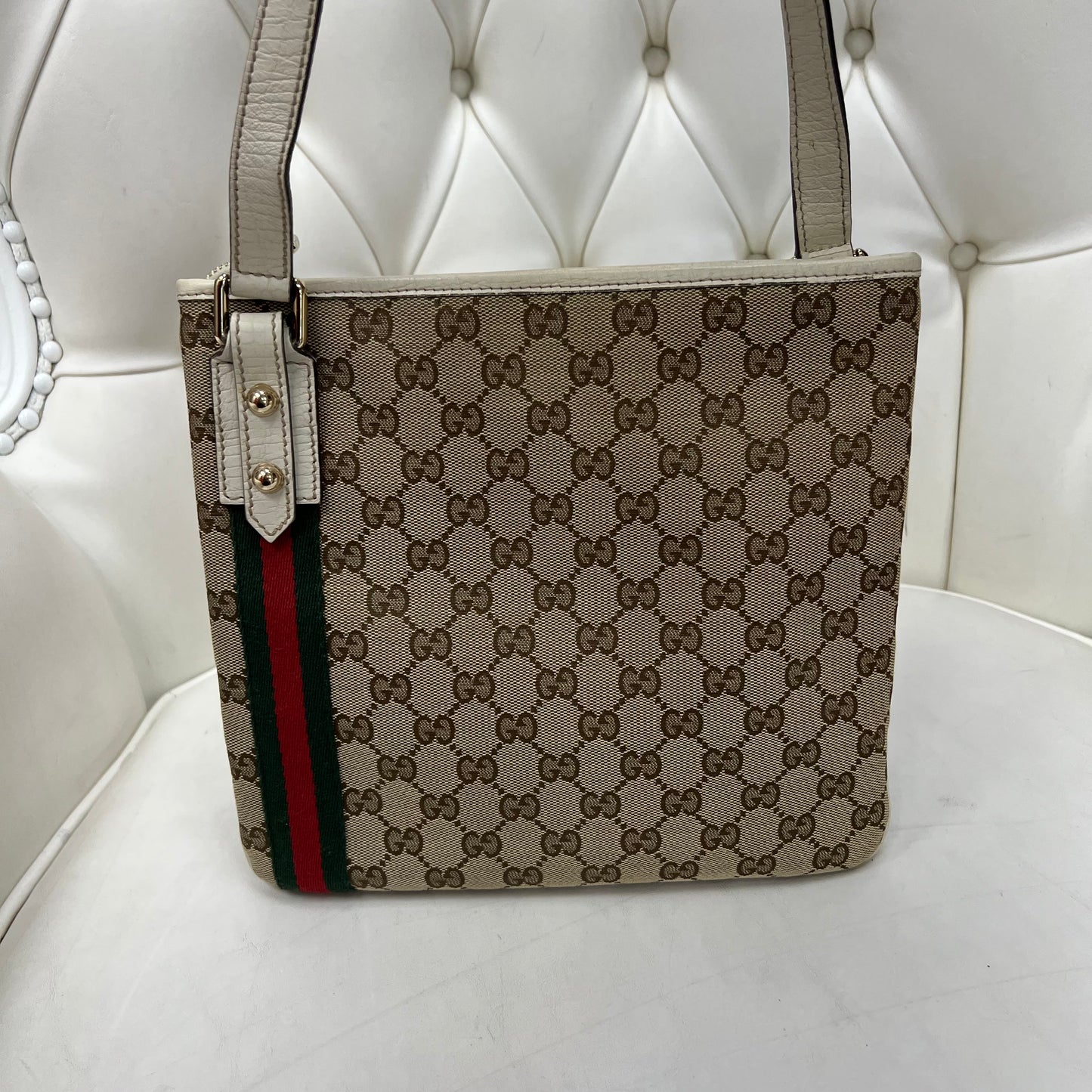 Gucci Monogram Web Jolicoeur Charms Messenger Bag