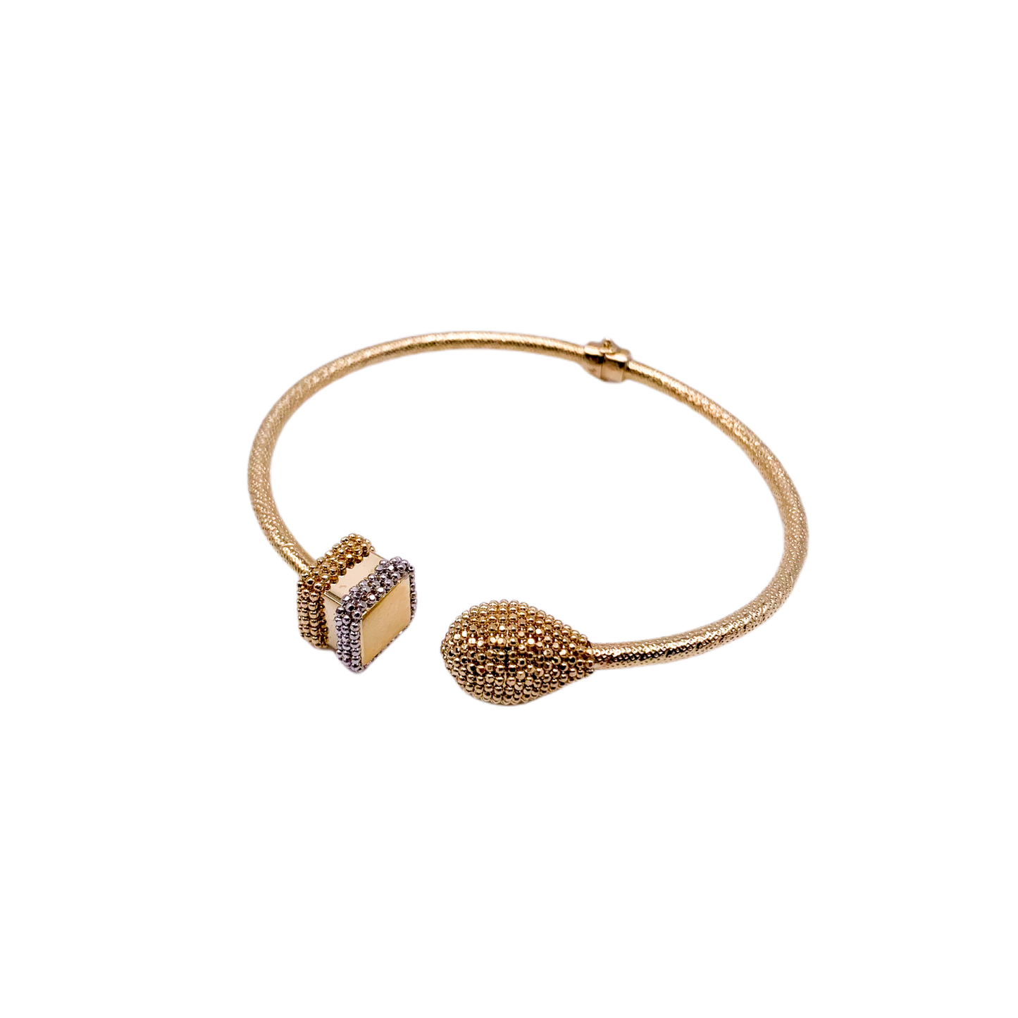 14k Two Tone Gold Hinged Bracelet