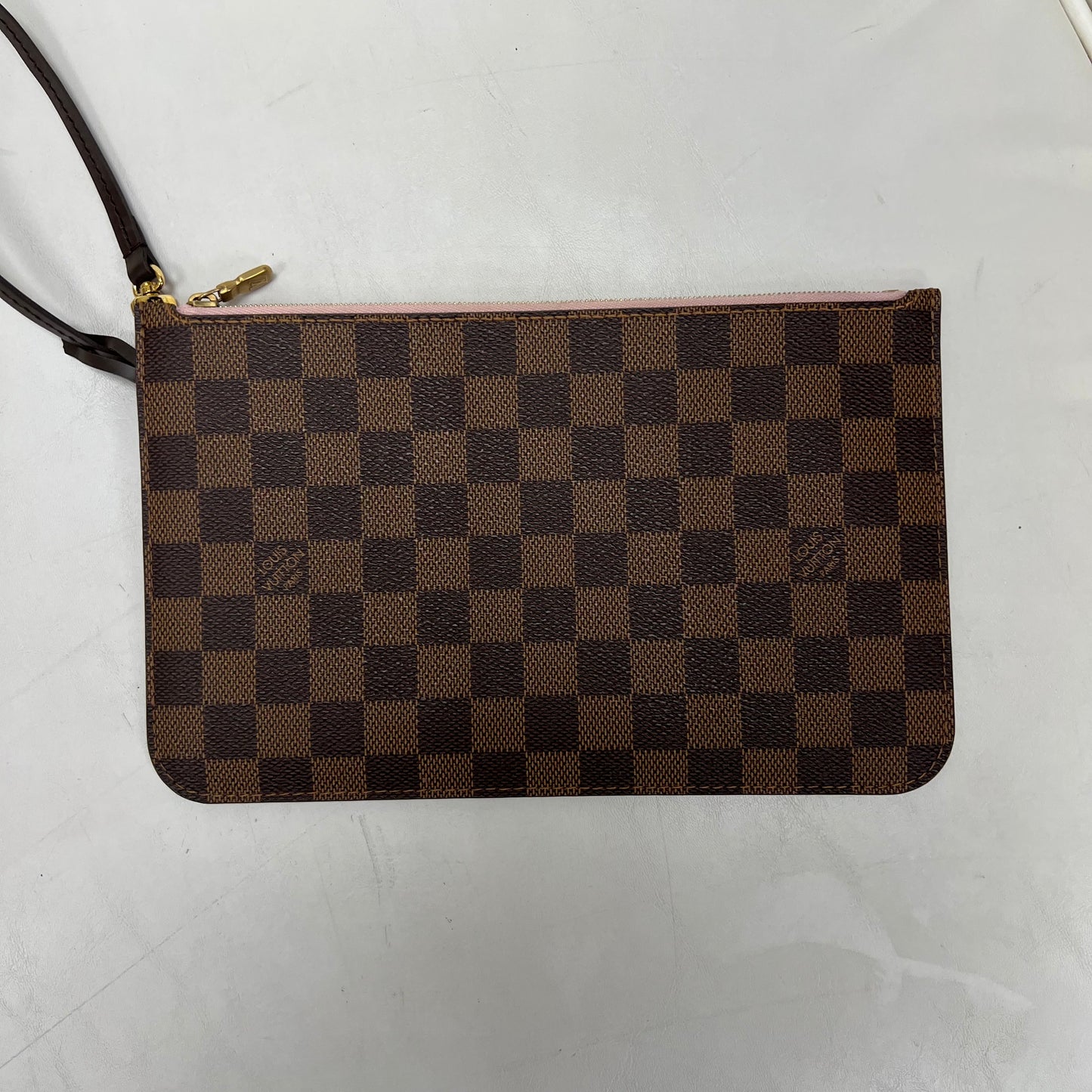 Louis Vuitton Neverfull Pouch Damier Ebene Rose Ballerine