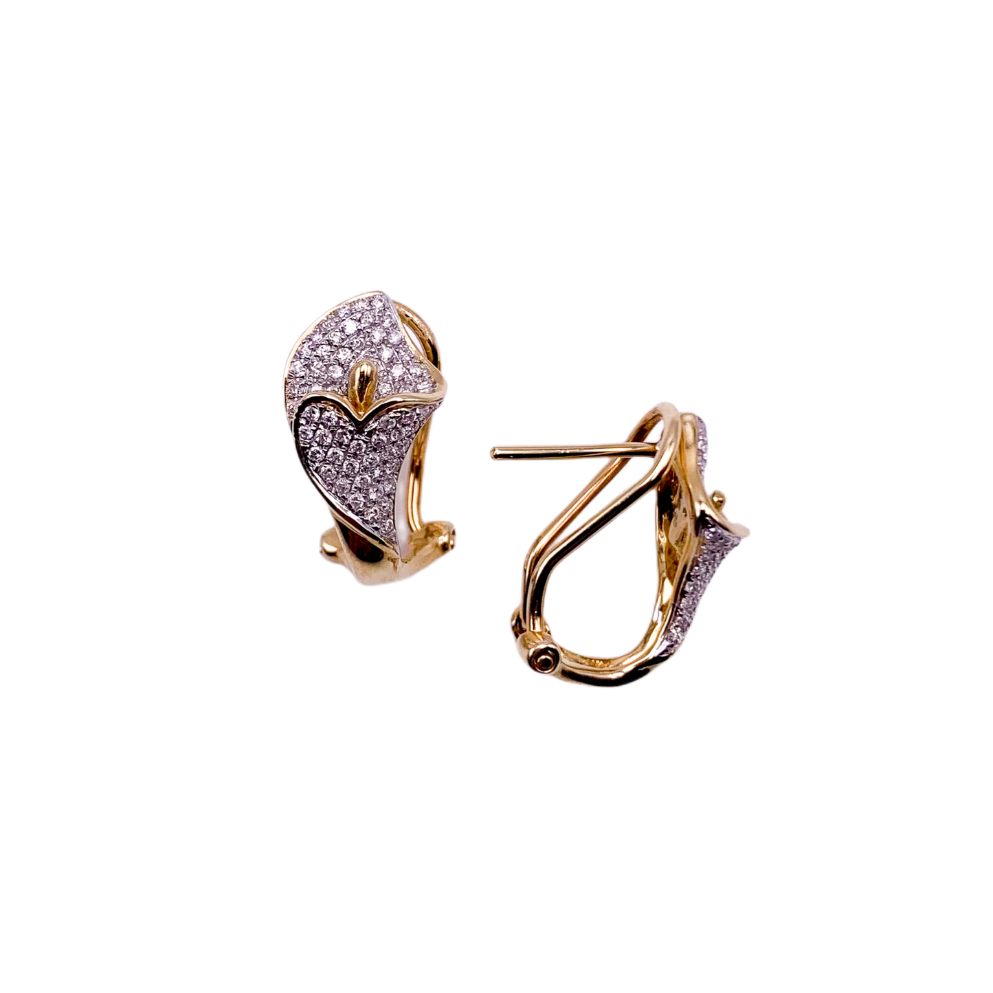 14k Flower Huggie Earrings