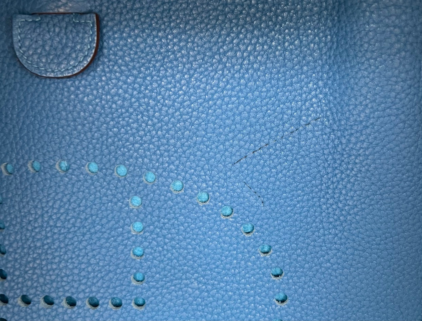 Hermès Blue Mykonos Evelyne GM