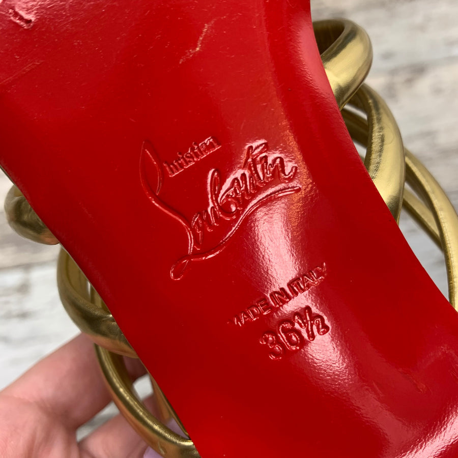 Christian Louboutin Catchetta Gladiator Flat Sandal, Size 36.5