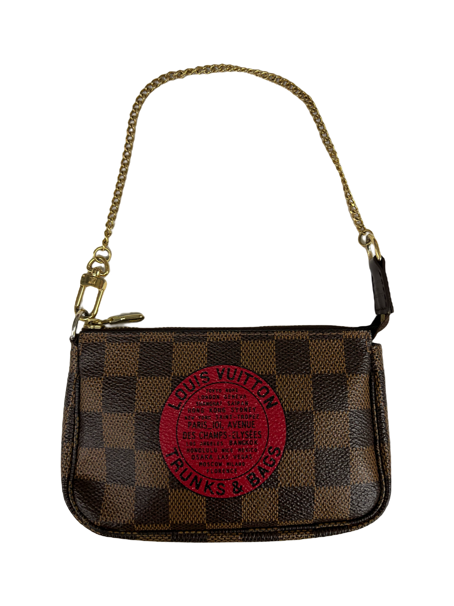 Louis Vuitton Damier Ebene Complice Trunks and Bags Mini Pochette Accessories Red