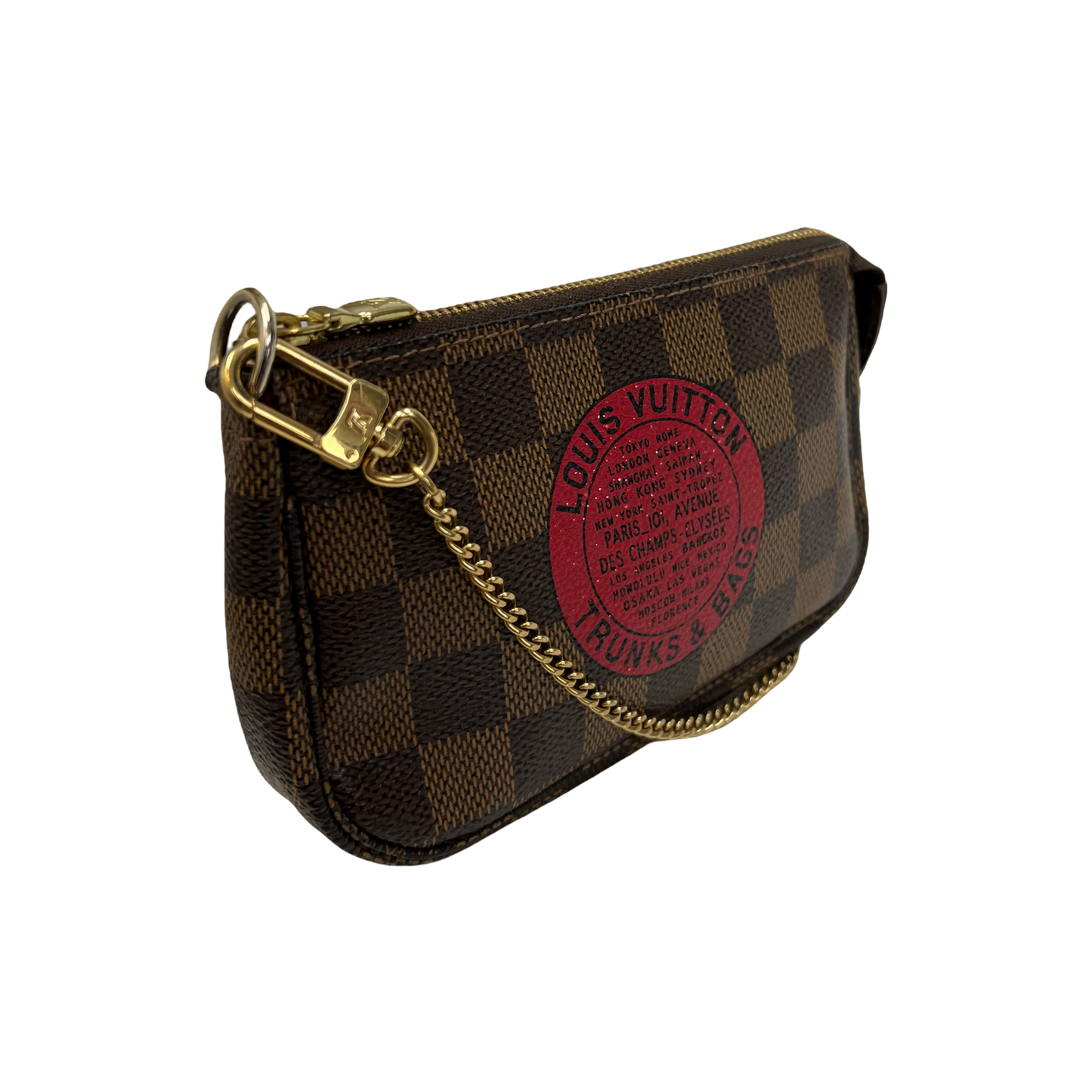 Louis Vuitton Damier Ebene Complice Trunks and Bags Mini Pochette Accessories Red