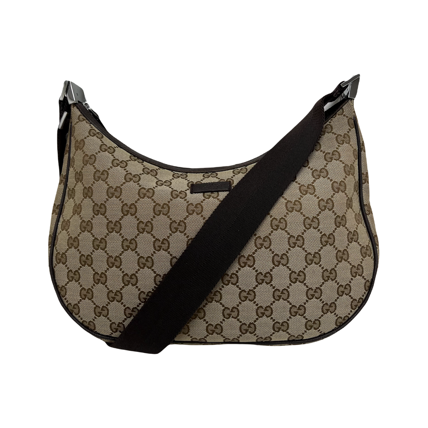 Gucci Monogram Medium Half Moon Crossbody