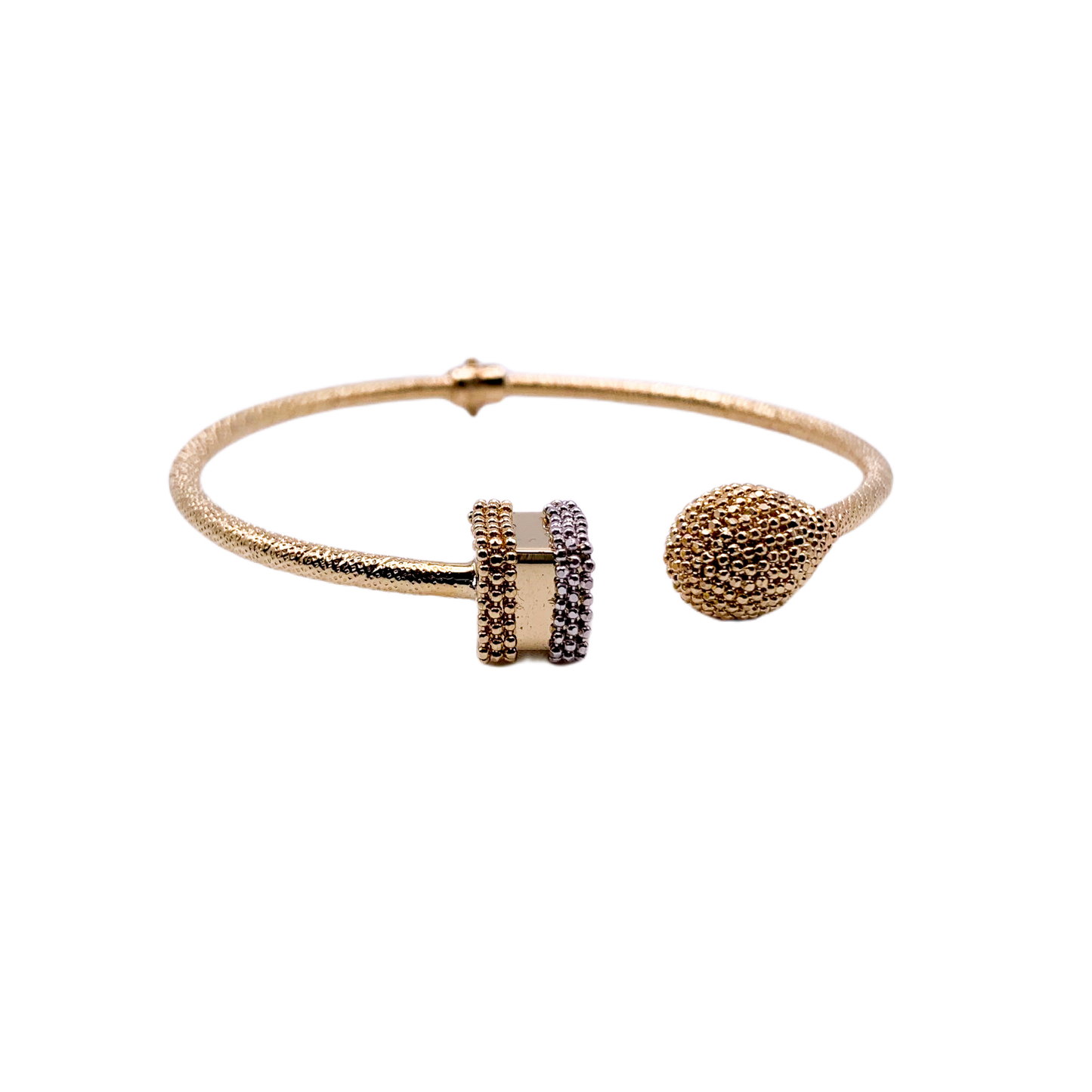 14k Two Tone Gold Hinged Bracelet