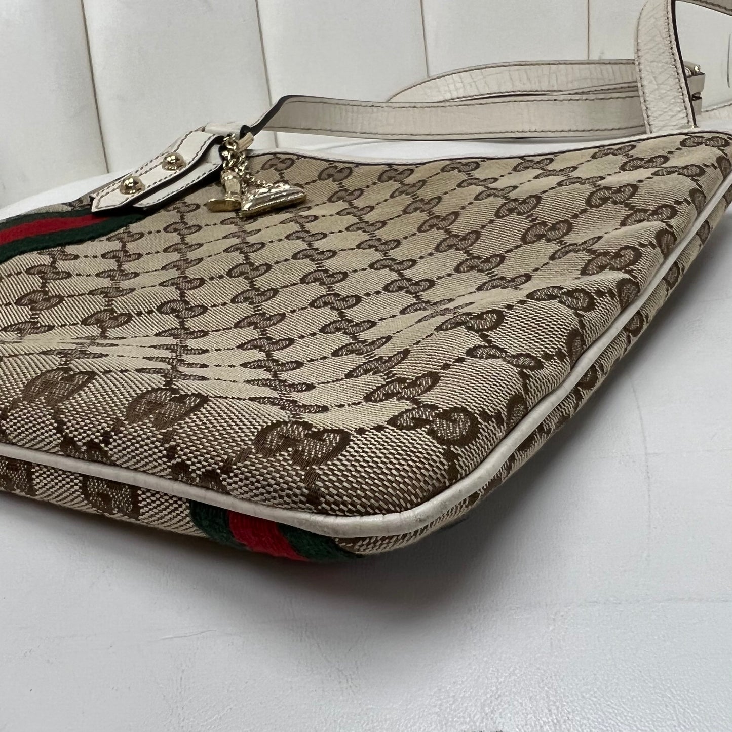 Gucci Monogram Web Jolicoeur Charms Messenger Bag