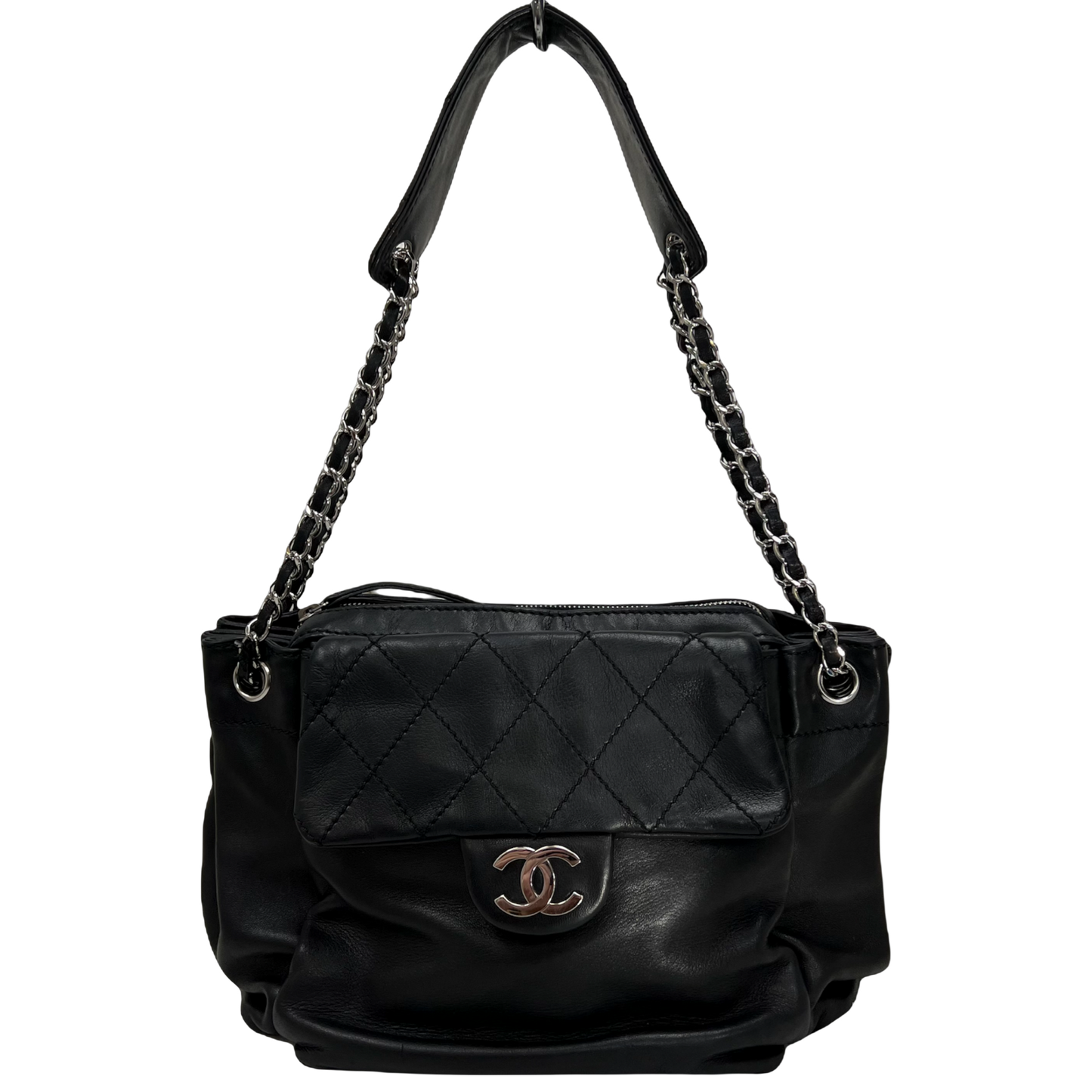 Chanel Vintage Flap Pocket Accordion Camera Bag Lambskin