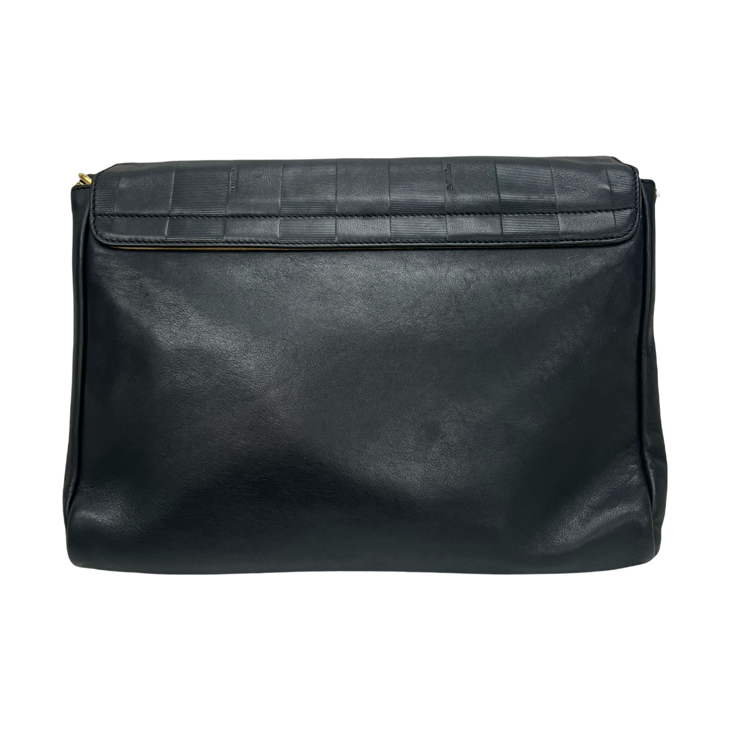 Fendi Claudia Pequin Embossed Leather Large Shoulder Bag