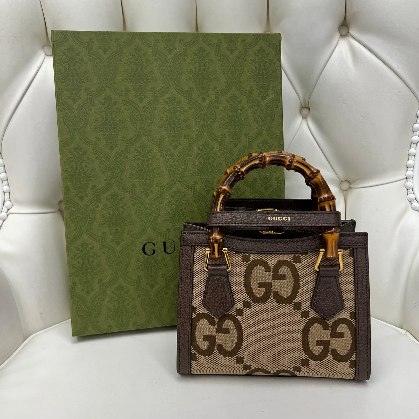 Gucci Diana Jumbo GG Mini Ophidia Tote