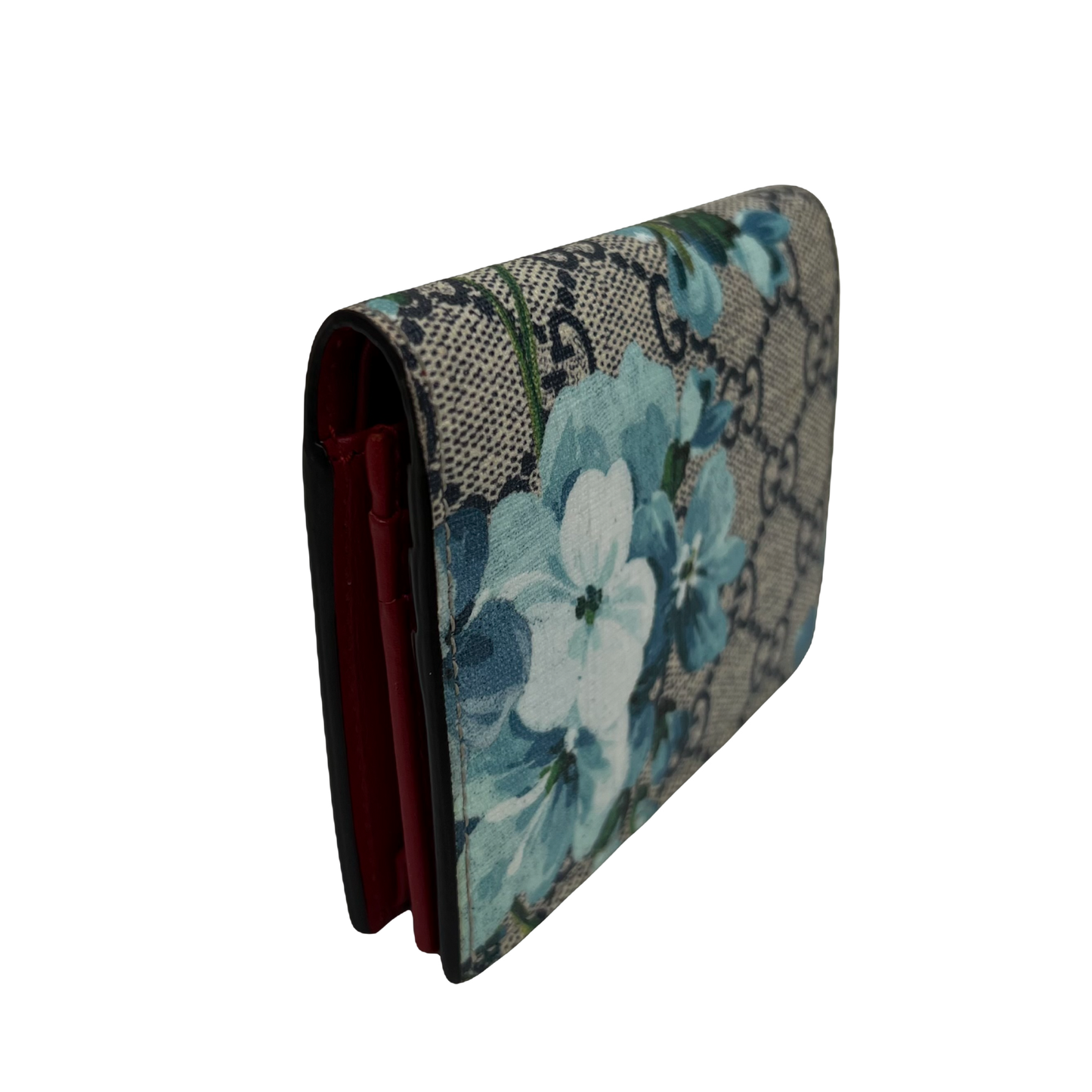 Gucci GG Supreme Blooms Bi-Fold Wallet Blue