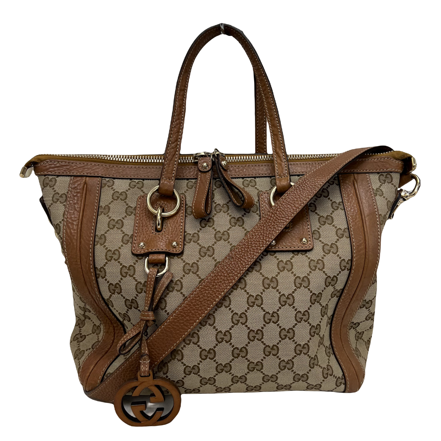 Gucci Monogram Charm Medium Canvas Tote