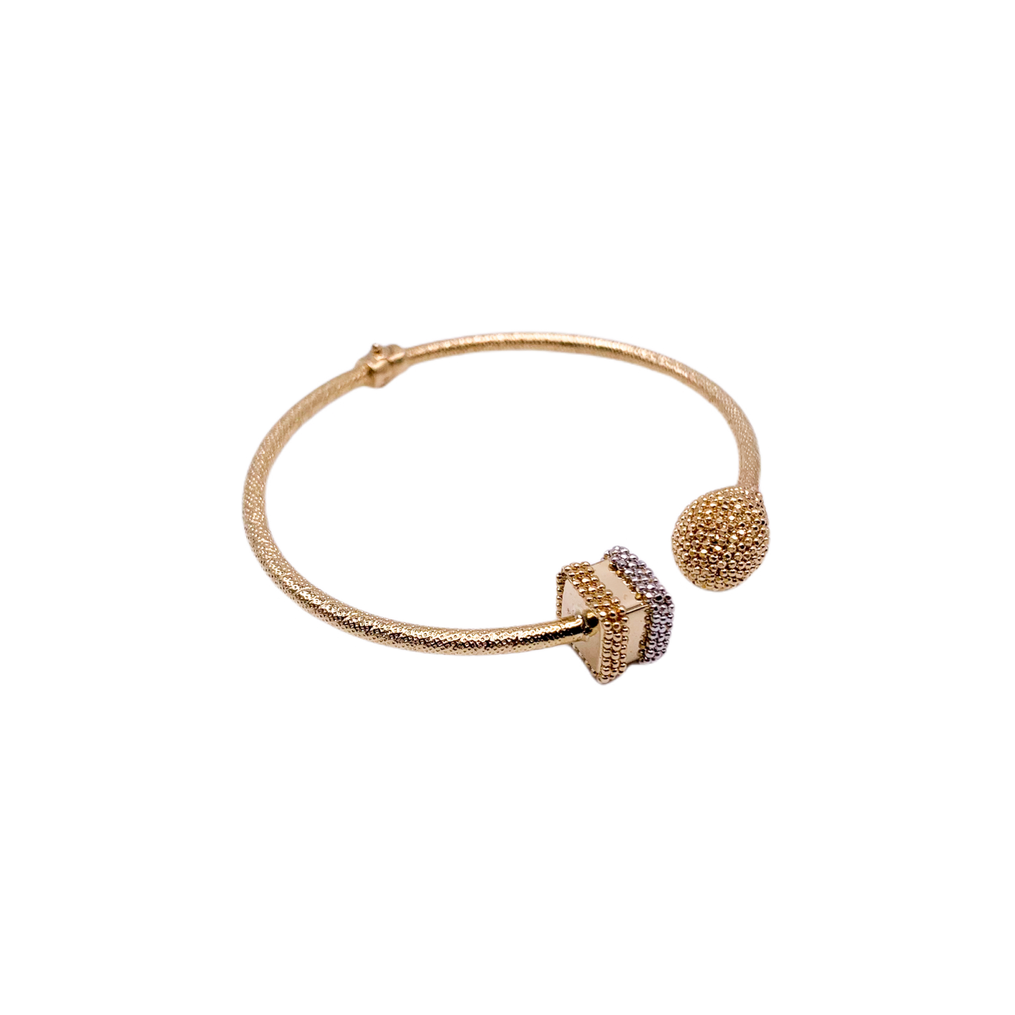 14k Two Tone Gold Hinged Bracelet