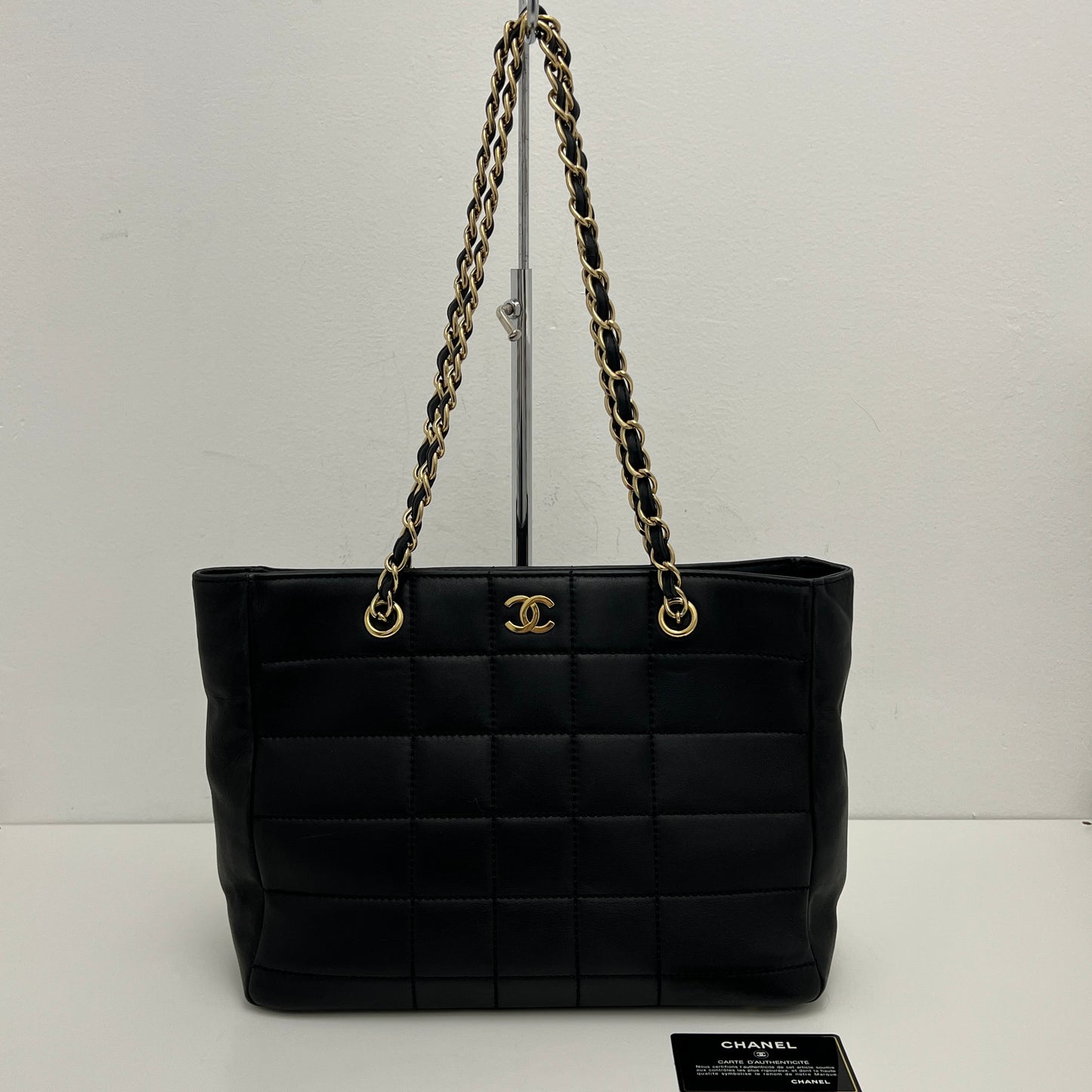 Chanel Chocolate Bar Chain Tote Black, Gold