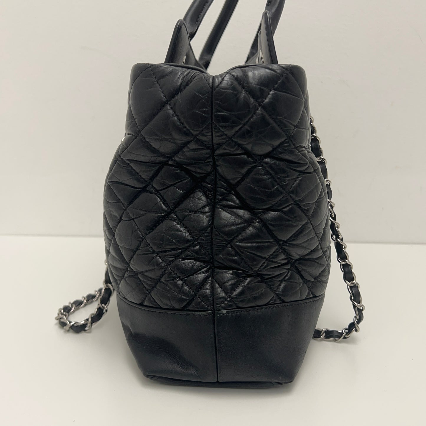 Chanel Lambskin Caviar Quilted Bi Coco Large Shopper Tote Black