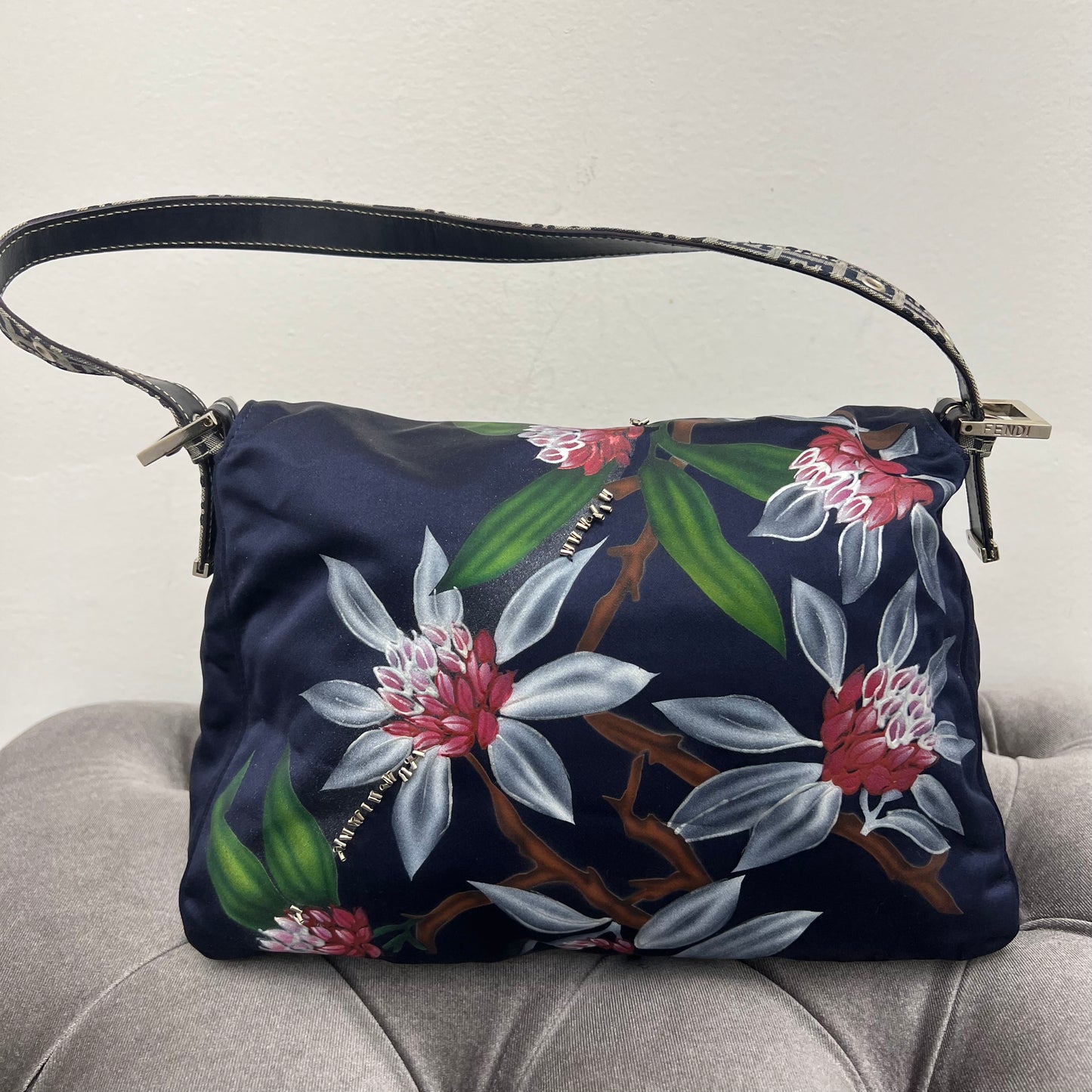 Fendi Runway Hand-Painted Limited Edition Silk Baguette