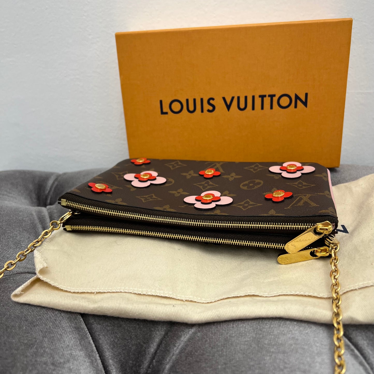 Louis Vuitton Double Zip Flower Pochette