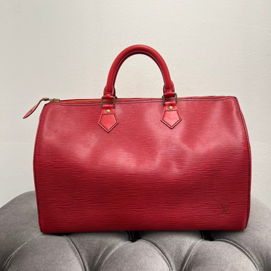 Louis Vuitton Red Epi Leather Speedy 35