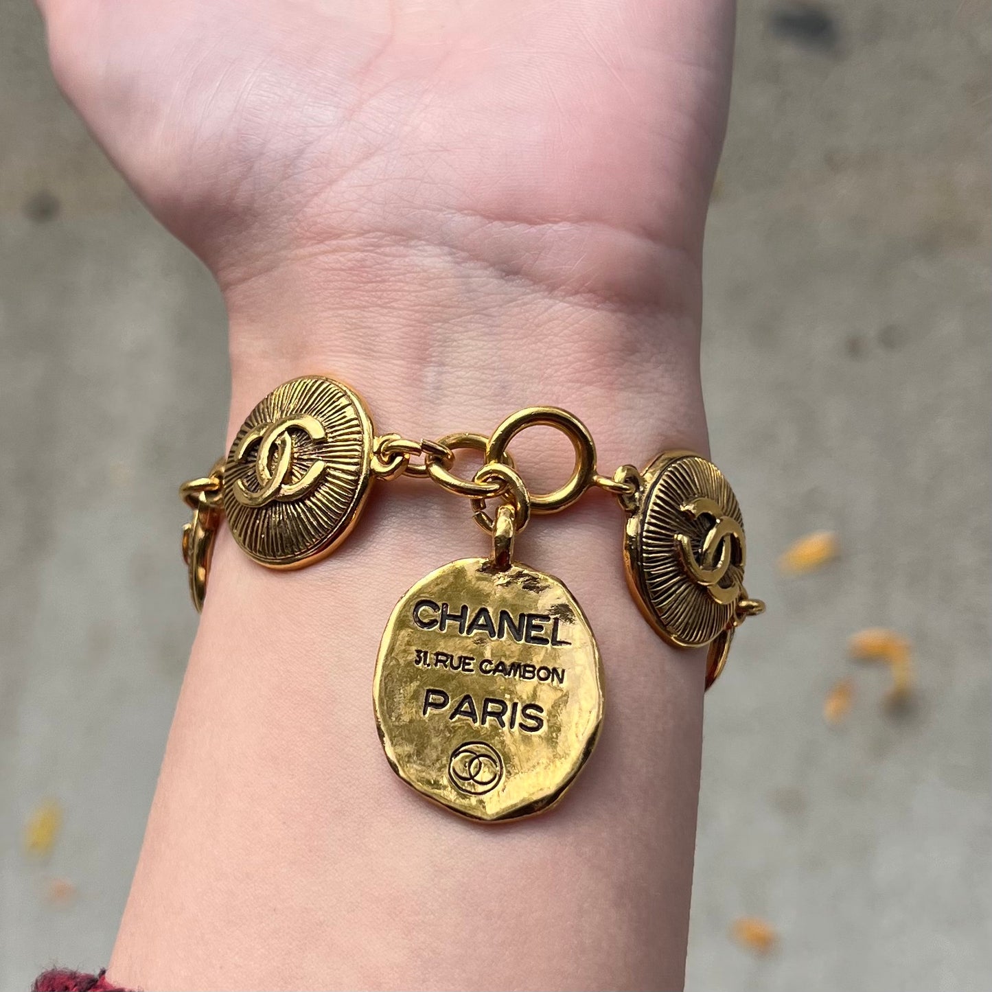 Chanel Vintage Logo Medallion Bracelet