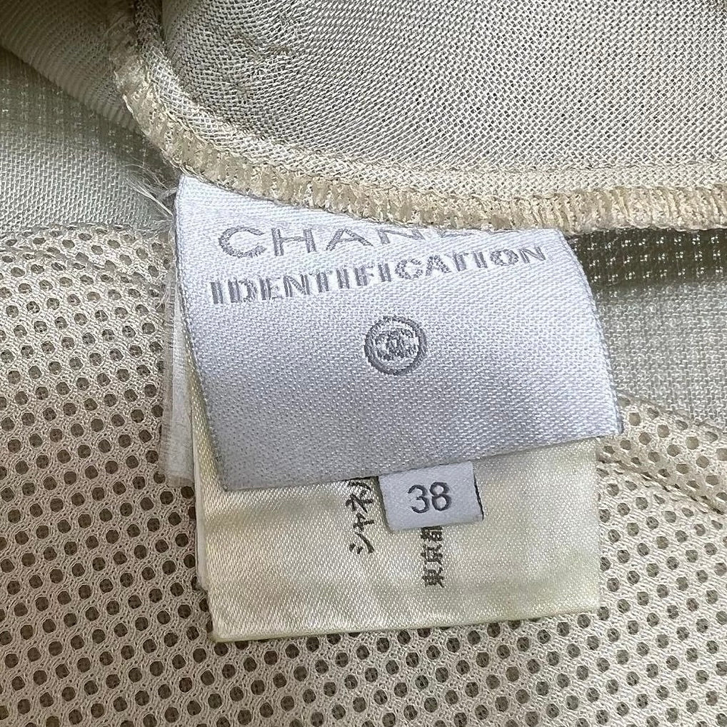 Chanel 2003 Slim Fit Mesh Zipper Jacket, Size 38