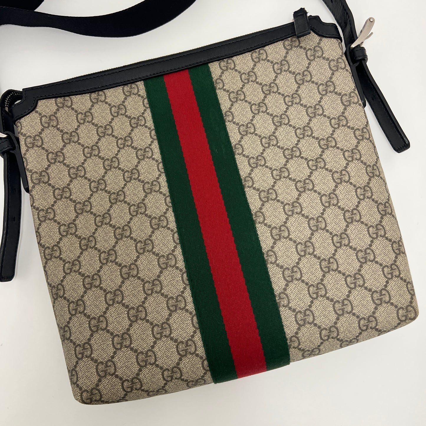 Gucci GG Supreme Web Messenger Crossbody Bag