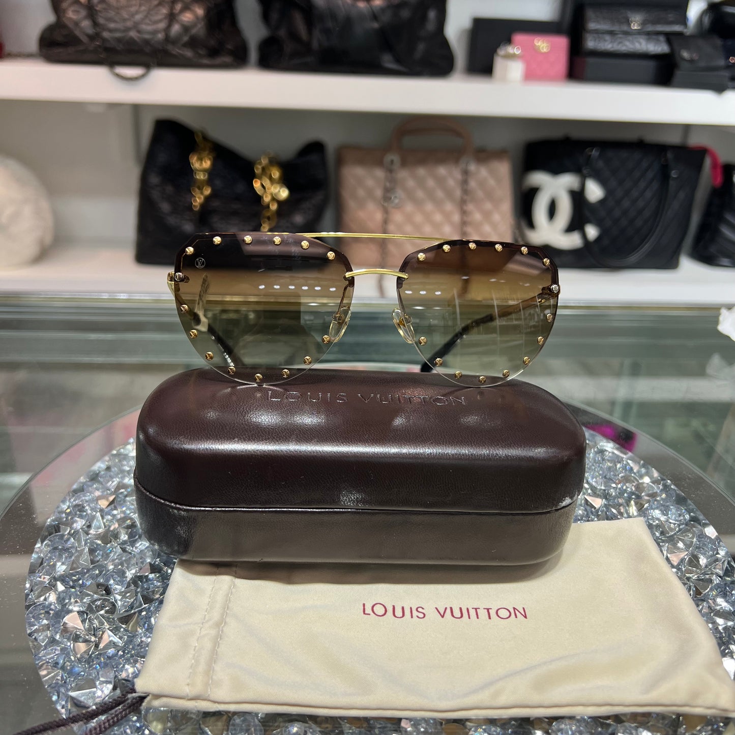 Louis Vuitton Party Aviator with Case & Dust Bag
