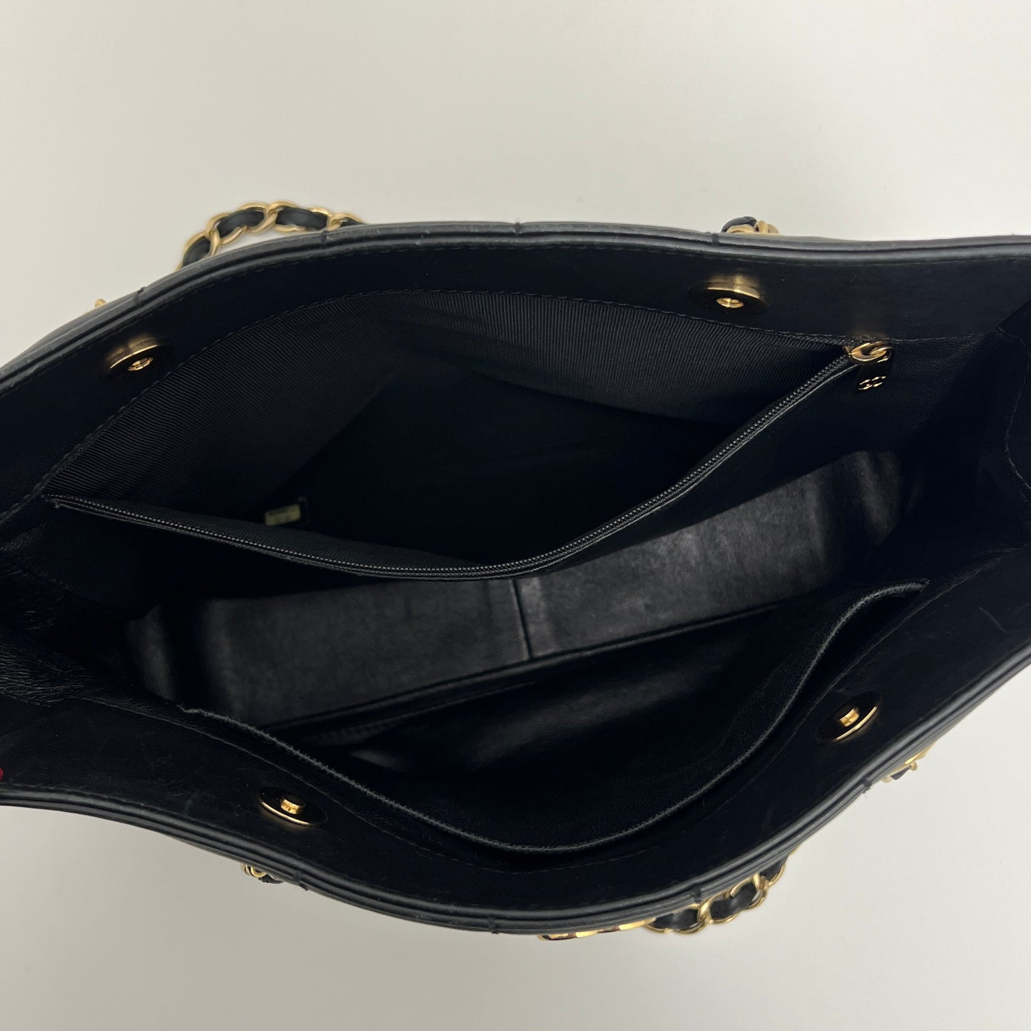 Chanel Chocolate Bar Chain Tote Black, Gold