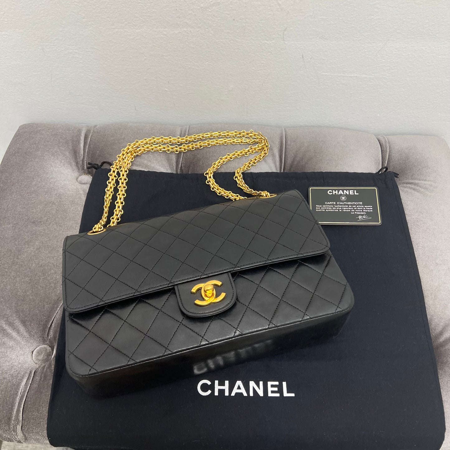 Chanel Vintage Double Flap Shoulder Bag, Full Set