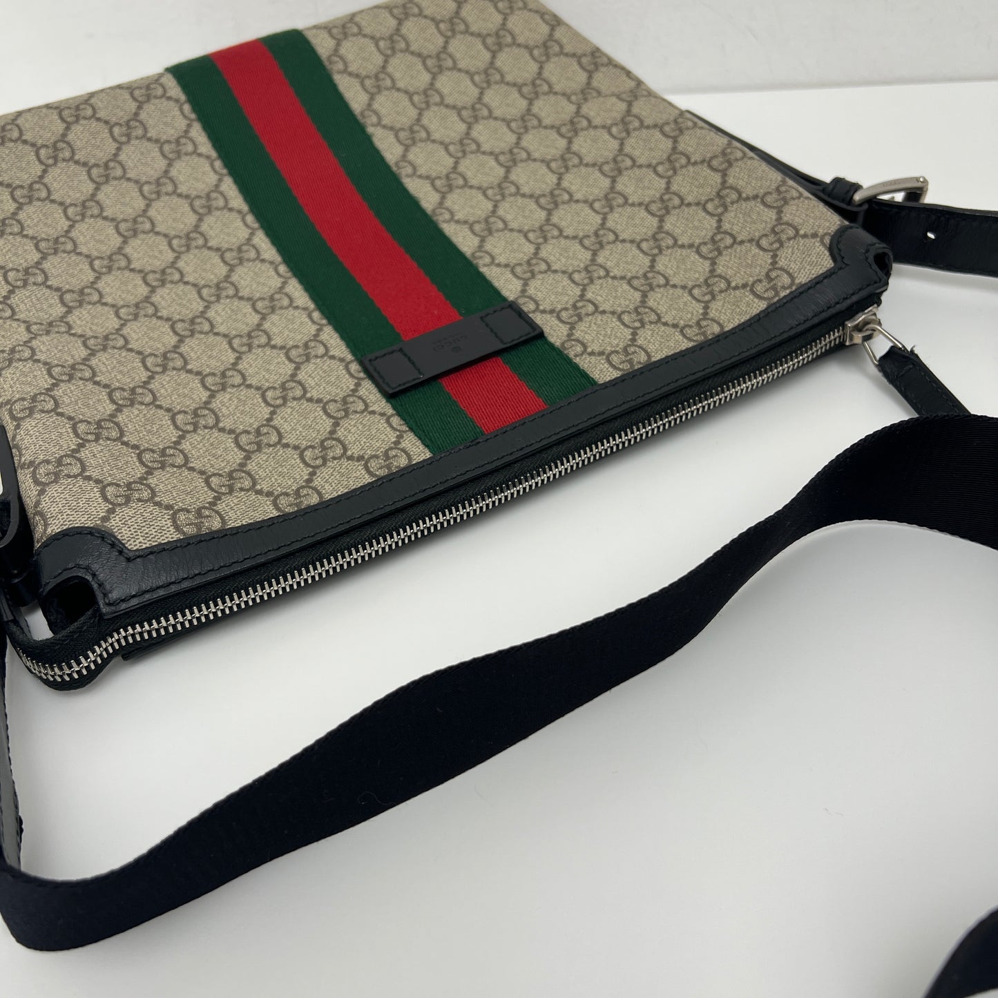 Gucci GG Supreme Web Messenger Crossbody Bag