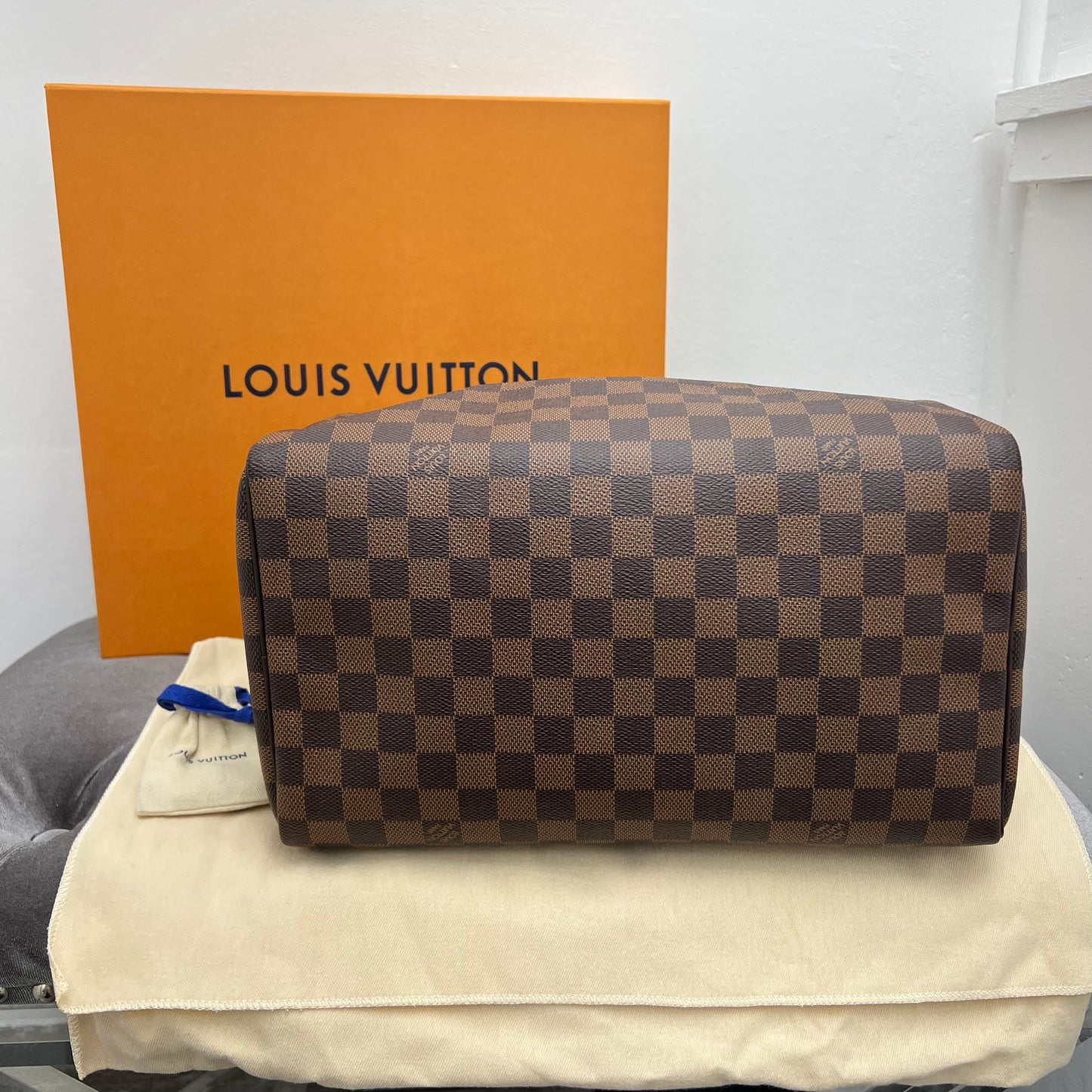 Louis Vuitton Speedy 30 Damier Ebene with Box, Dust Bag,  Lock & Key
