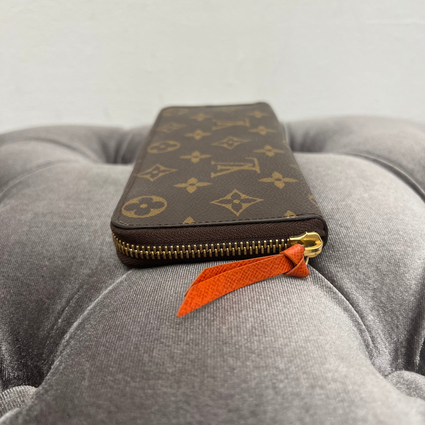 Louis Vuitton Clemence Wallet Monogram, Orange with Box & Dust Bag