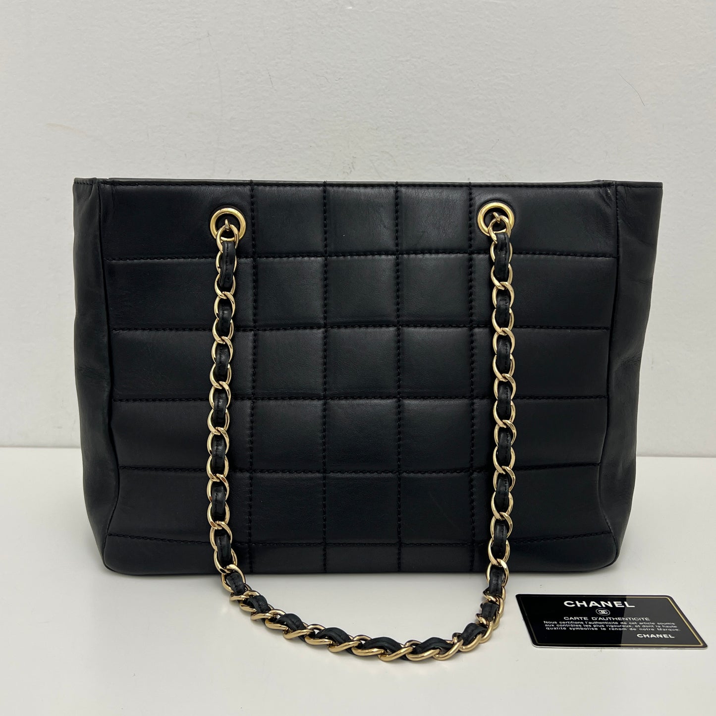 Chanel Chocolate Bar Chain Tote Black, Gold