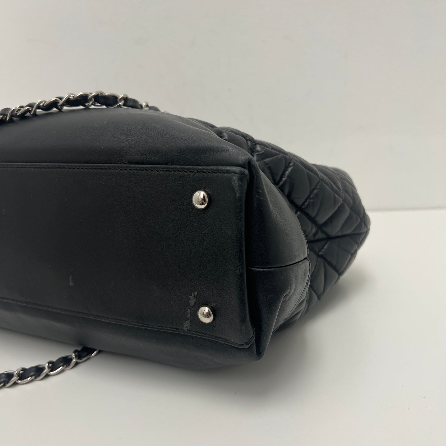 Chanel Lambskin Caviar Quilted Bi Coco Large Shopper Tote Black