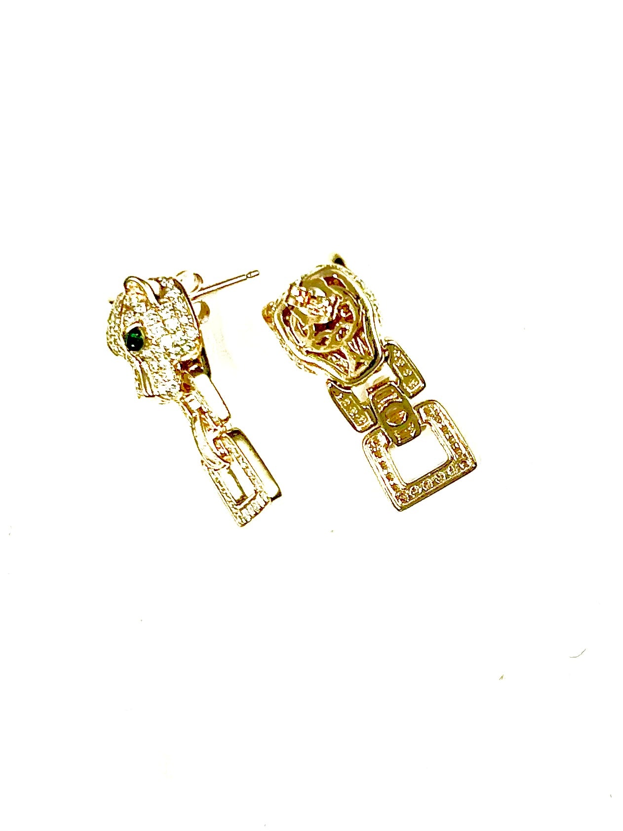 Effy 14K Yellow Gold Diamond Emerald Earrings
