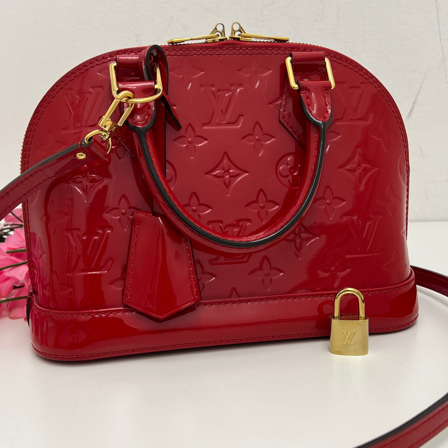 Louis Vuitton Alma BB Vernis Rose Indian