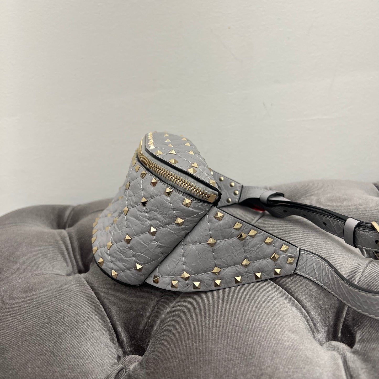 Valentino Garavani Stud Belt Bag, Grey