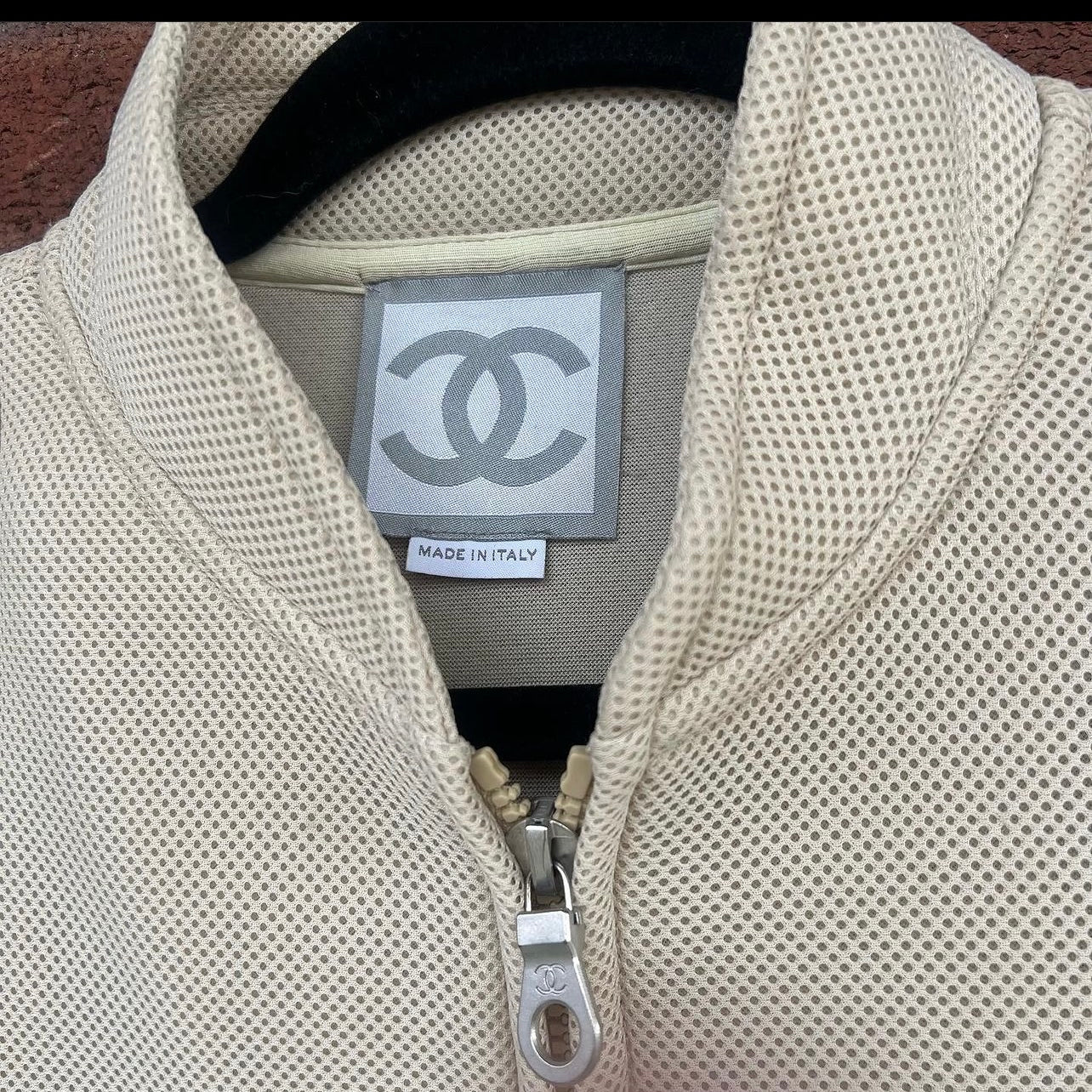 Chanel 2003 Slim Fit Mesh Zipper Jacket, Size 38