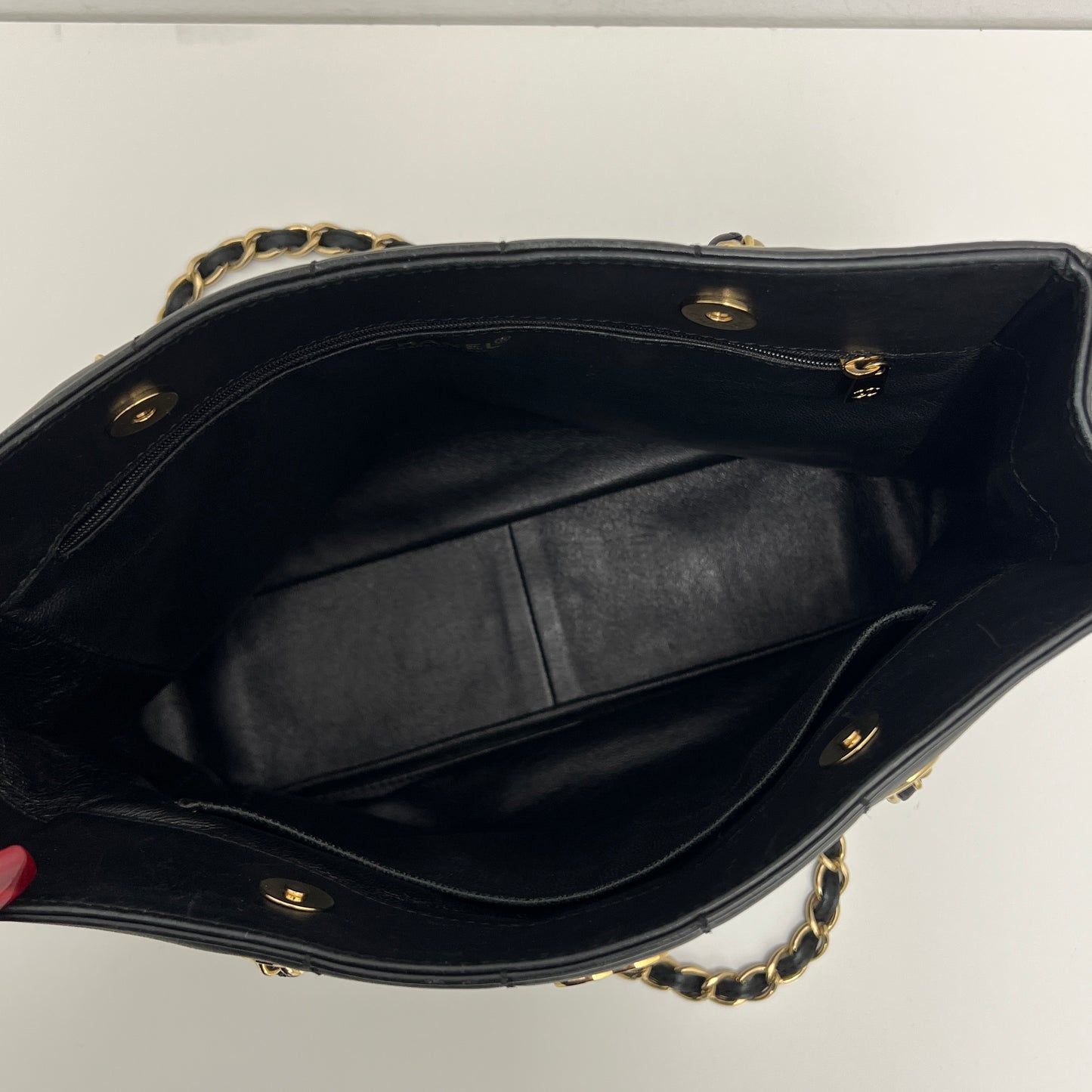 Chanel Chocolate Bar Chain Tote Black, Gold