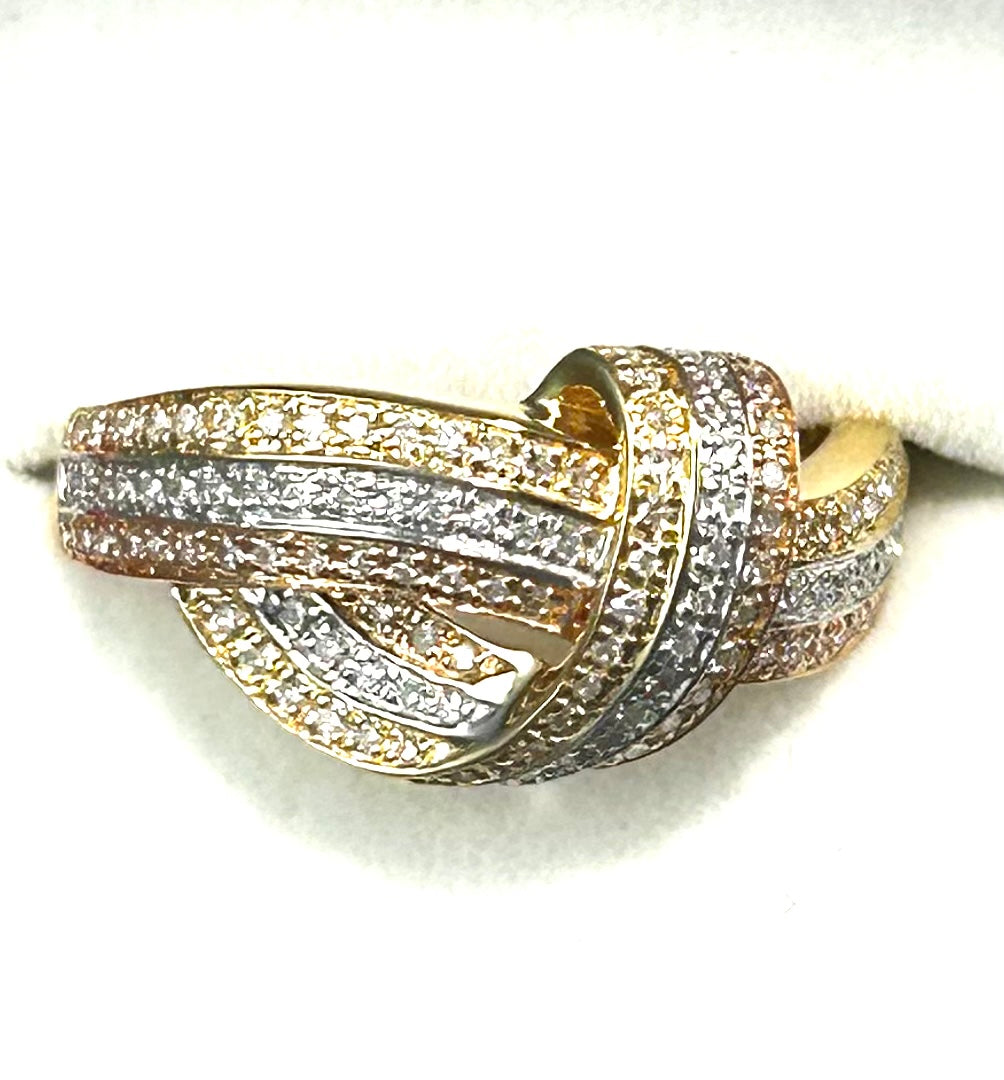 Effy 14K Yellow and Rose Gold Diamond Ring