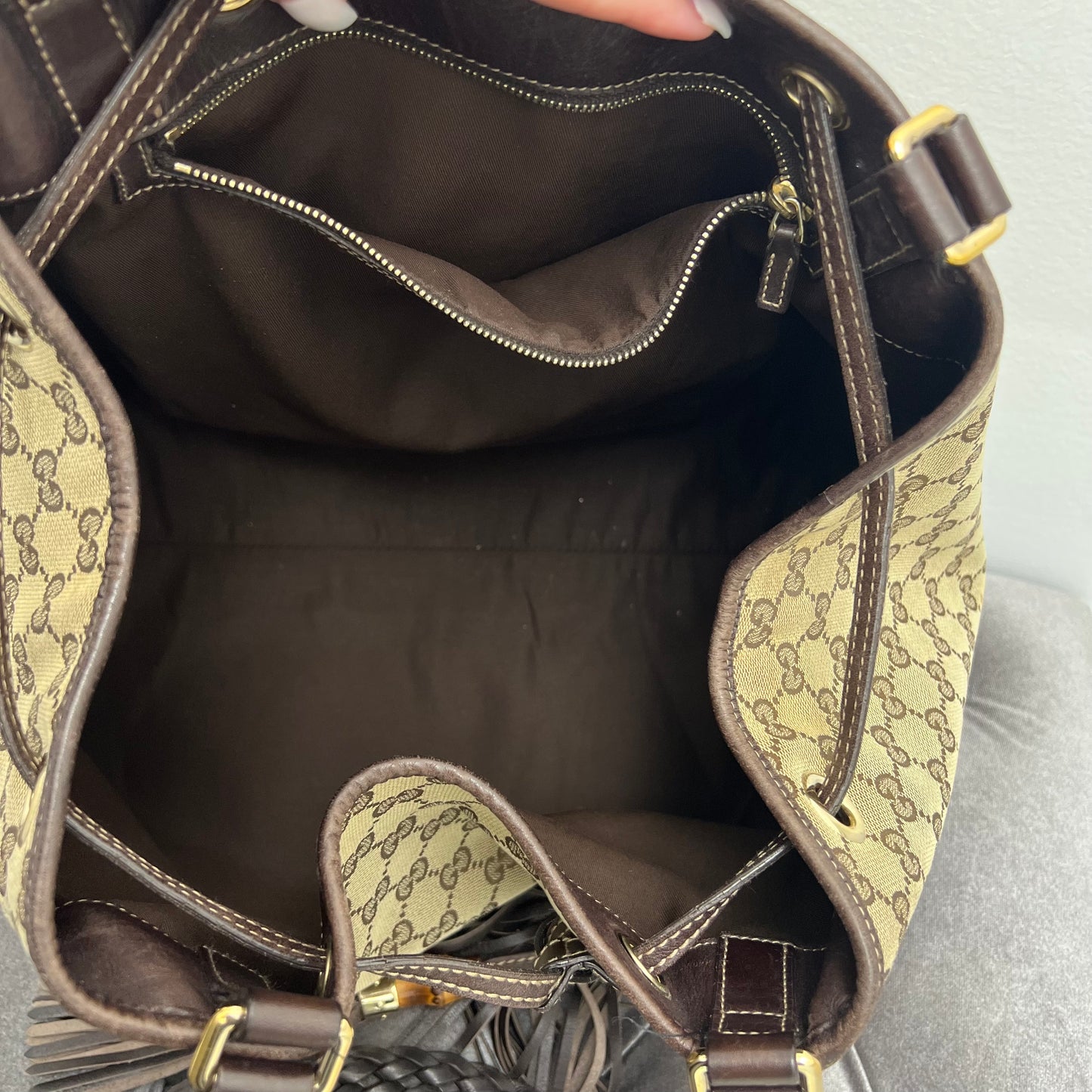 Gucci Braided Handle Shoulder Bag