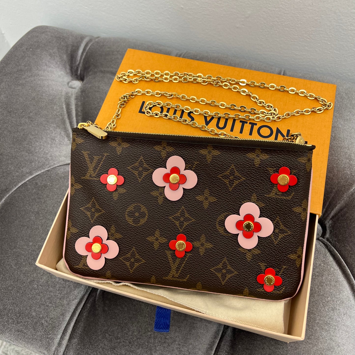 Louis Vuitton Double Zip Flower Pochette