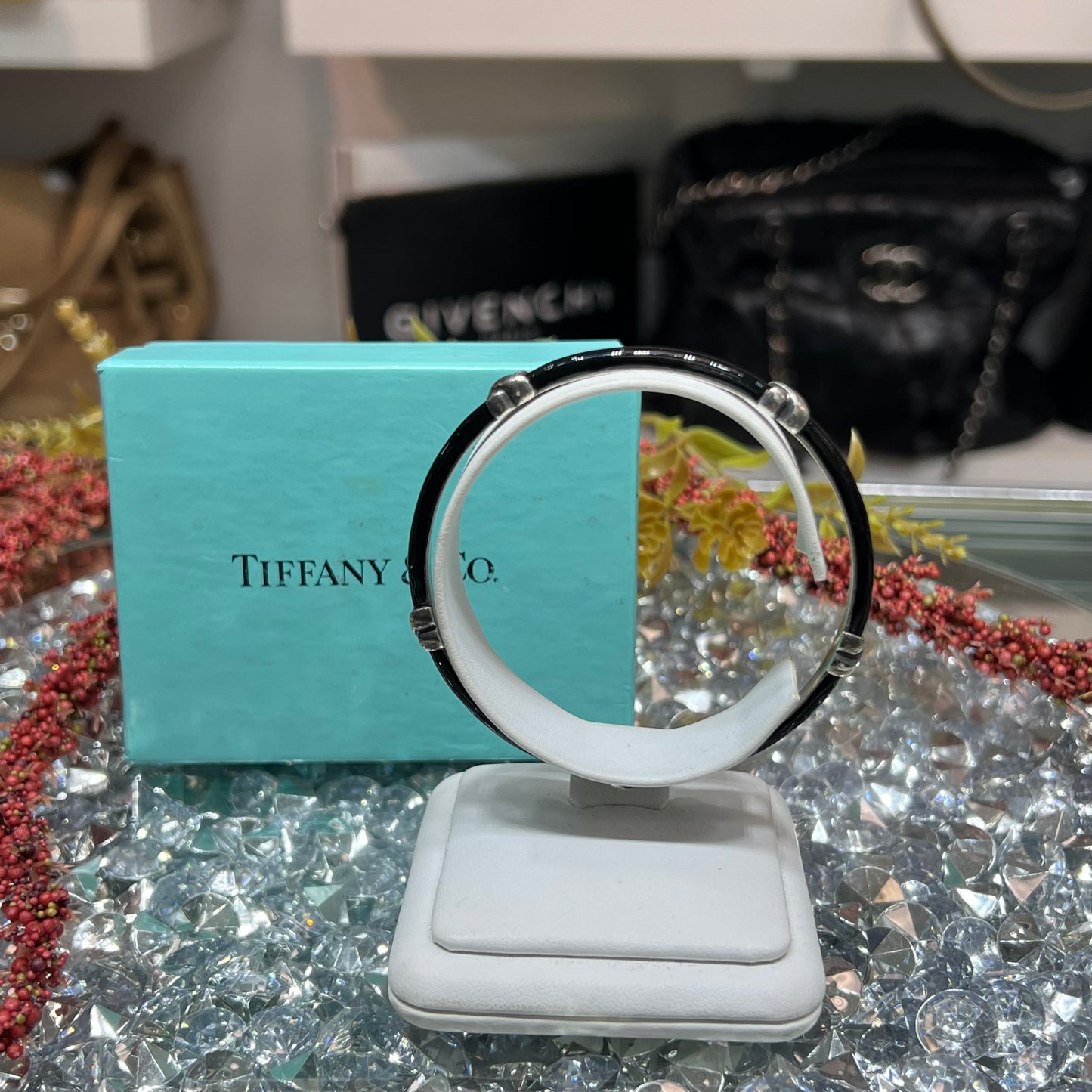 Tiffany & Co Black Enamel X Bangle